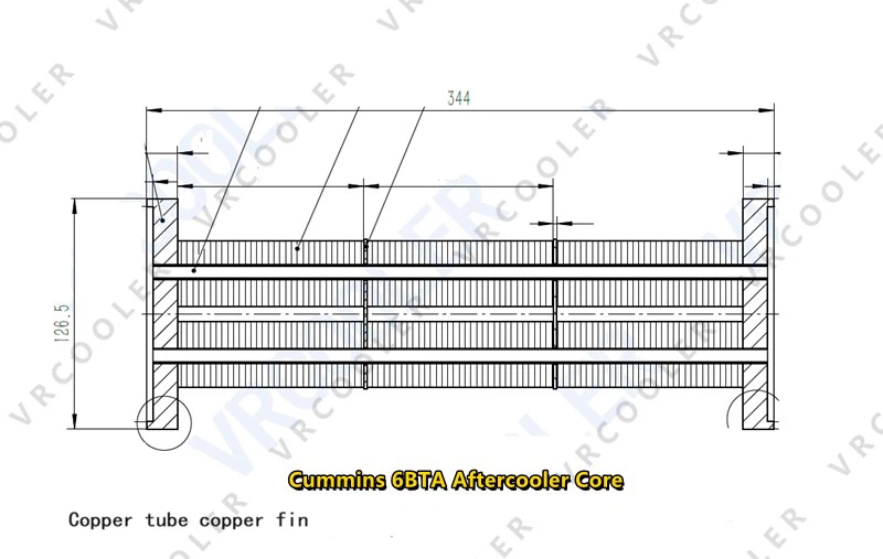 6BTA copper tube fin Cummins Engine Core Aftercooler 4933306 4019971 3977267 6BTA copper tube fin Cummins Engine Core Aftercooler 4933306 4019971 3977267